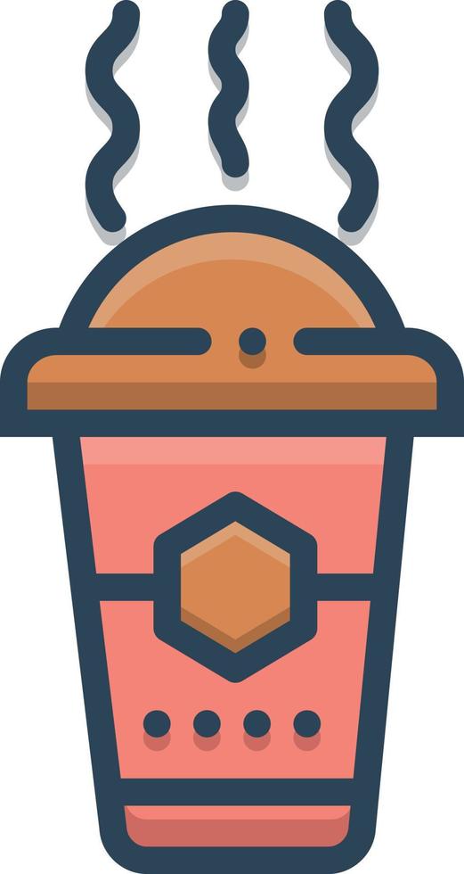 färgglad ikon för kaffe att gå vektor