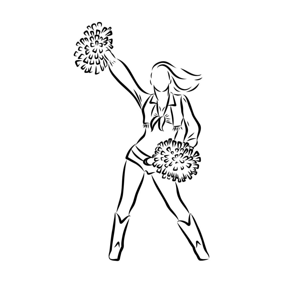 cheerleading vektor skiss