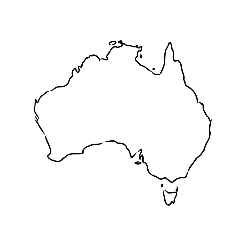 Australien karta vektor skiss