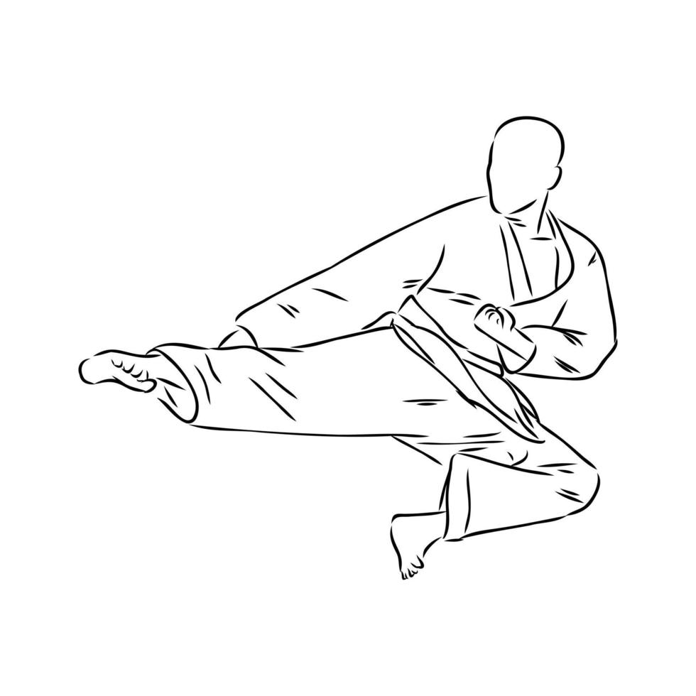 Karate-Vektorskizze vektor