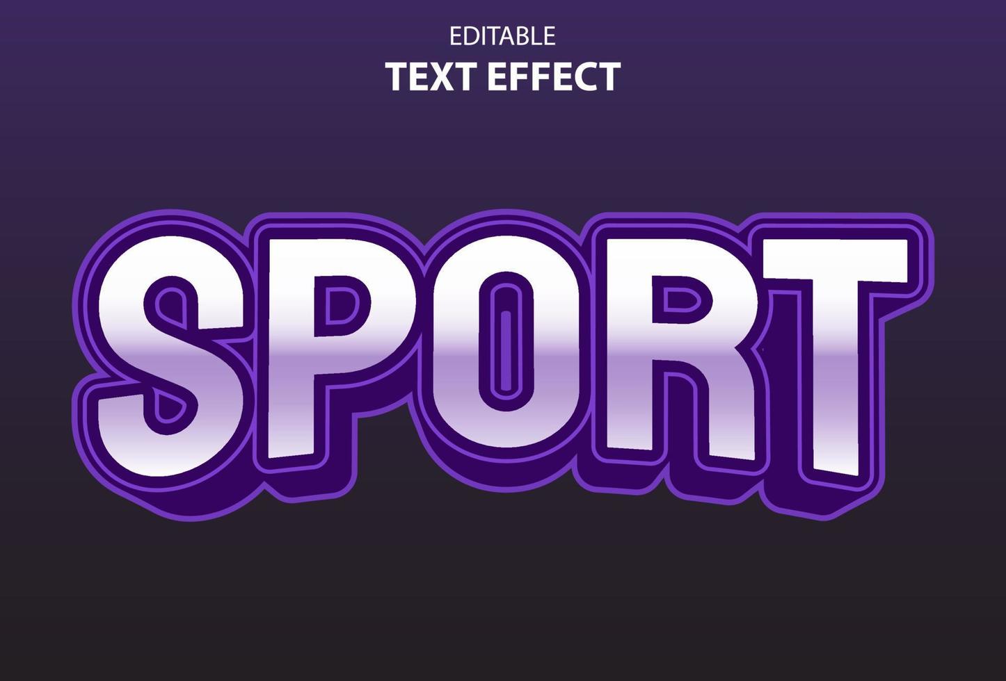 sporttexteffekt mit lila farbe 3d-stil für vorlage. vektor