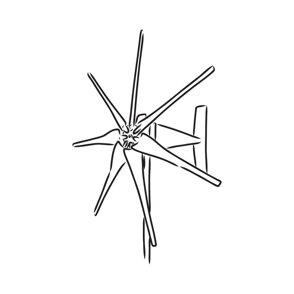 Windgenerator-Vektorskizze vektor