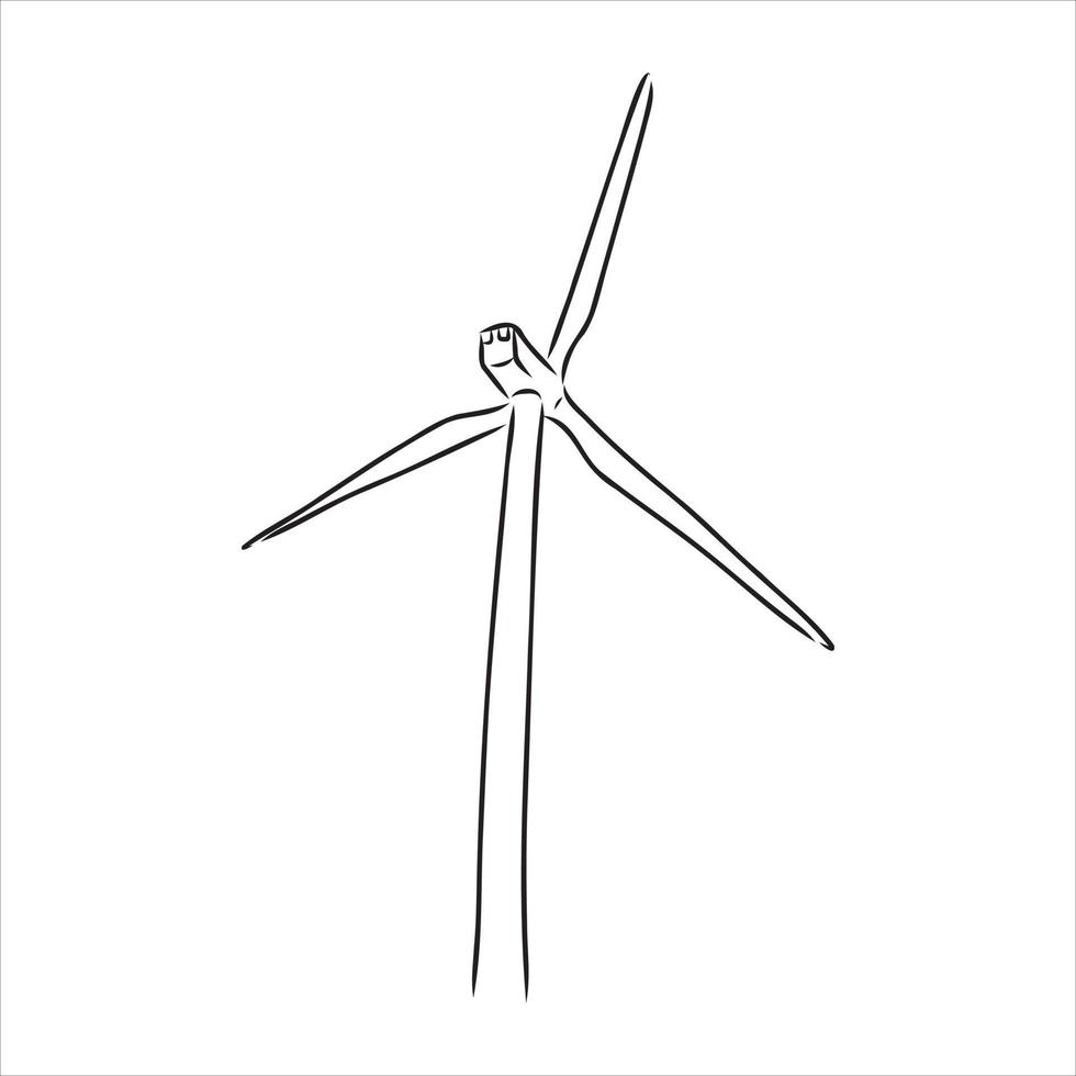 Windgenerator-Vektorskizze vektor
