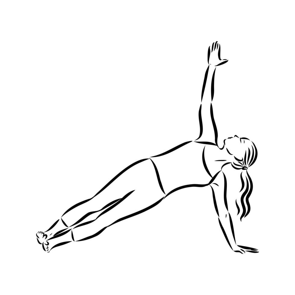 Yoga-Pose-Vektorskizze vektor