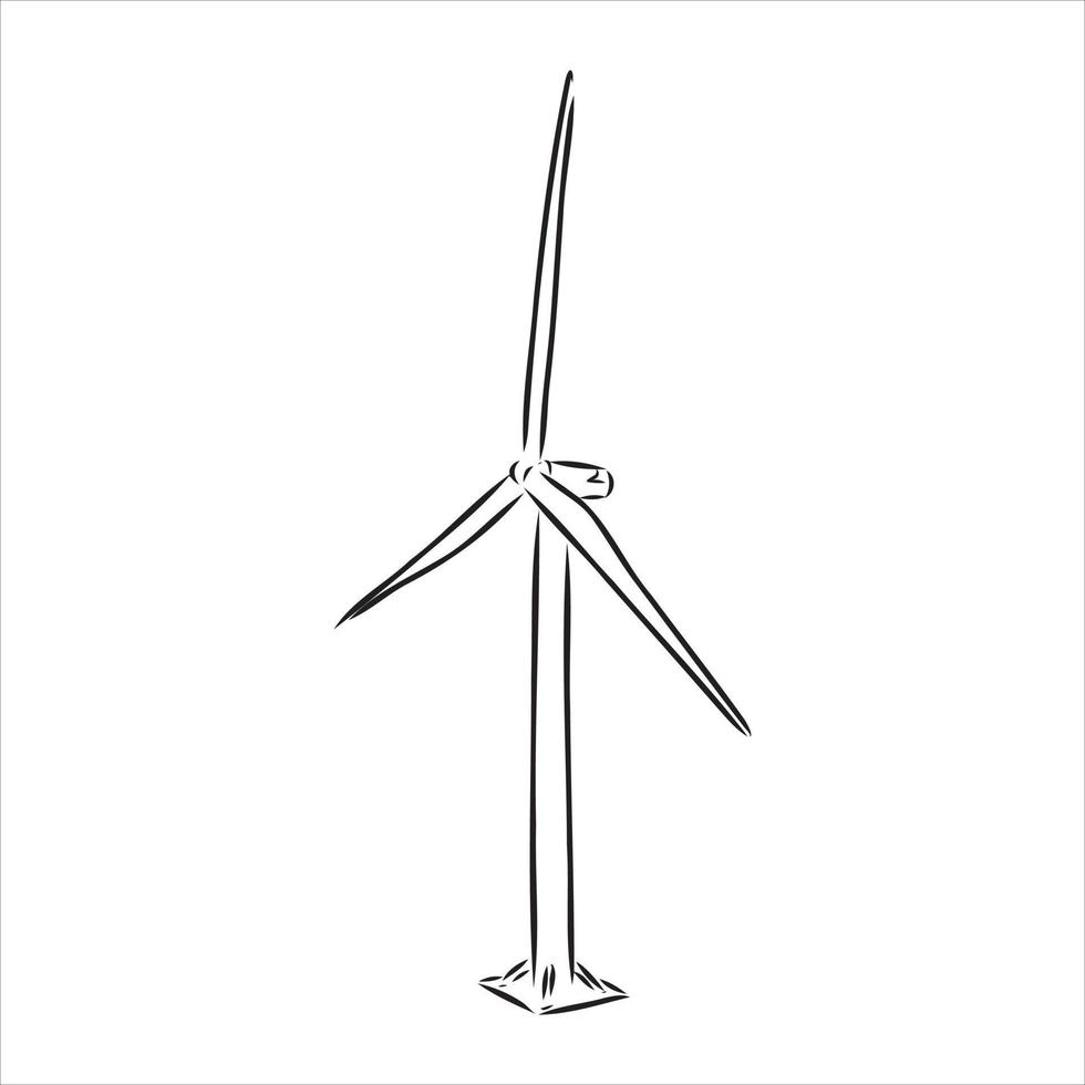 Windgenerator-Vektorskizze vektor