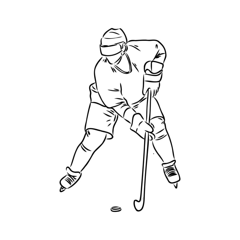 hockeyspelare vektor skiss