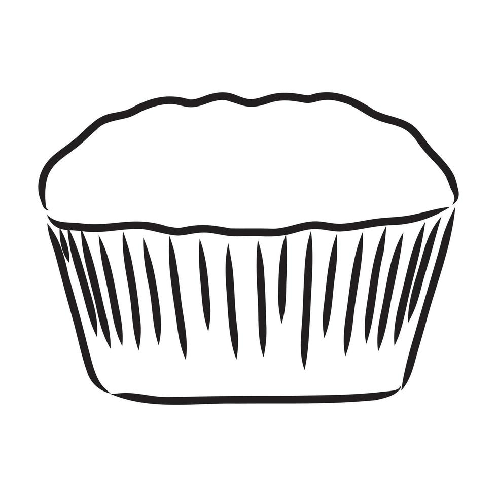 Cupcake-Vektorskizze vektor