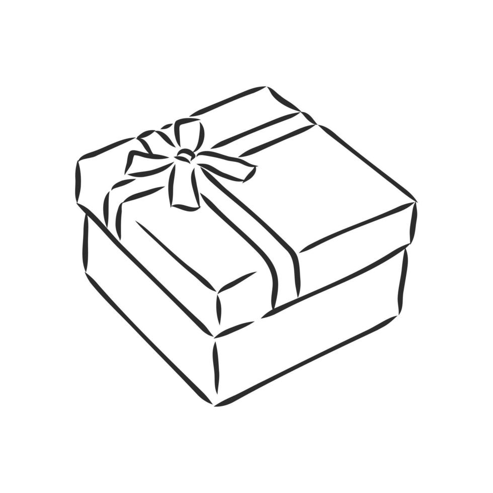 Geschenkbox-Vektorskizze vektor