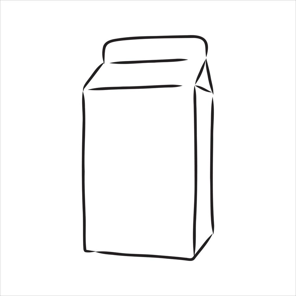 förpackning mjölk vektor skiss