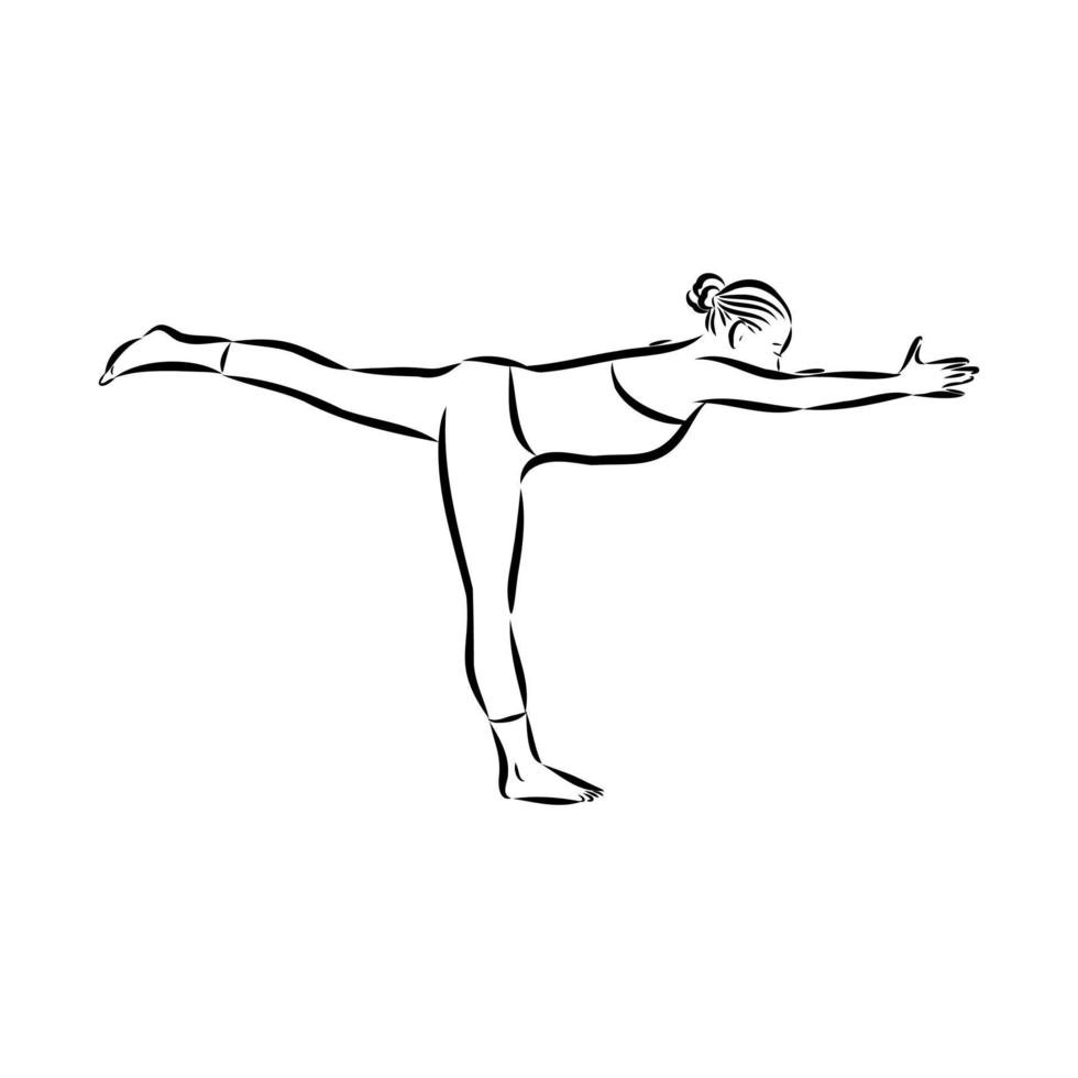 Yoga-Pose-Vektorskizze vektor