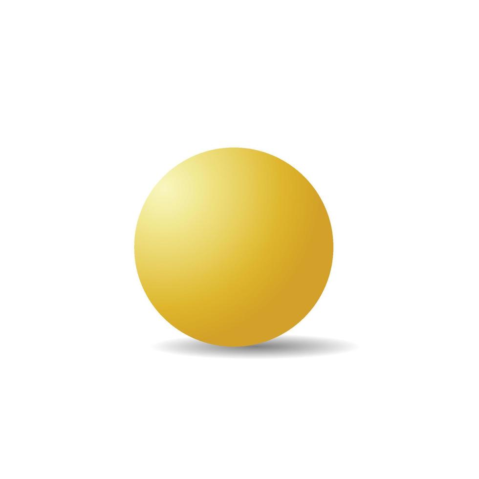 gelber Ball auf weißem Hintergrund. Umrisspfade zum einfachen Umreißen. ideal für Vorlagen, Symbolhintergrund, Schaltflächen für die Benutzeroberfläche. vektor