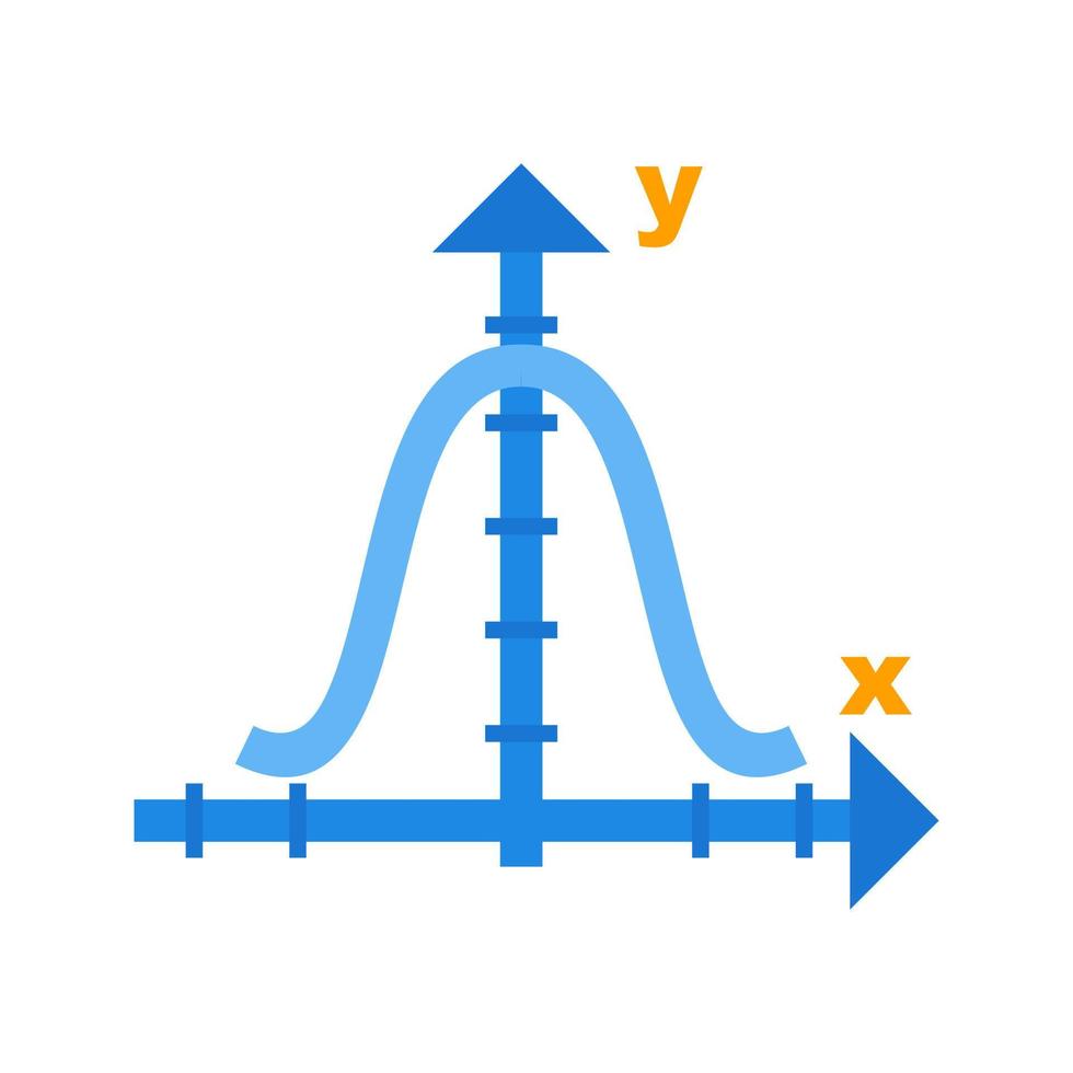 Flaches Farbsymbol für glockenförmiges Diagramm vektor