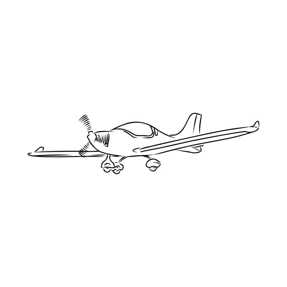 Vektorskizze für leichte Motorflugzeuge vektor