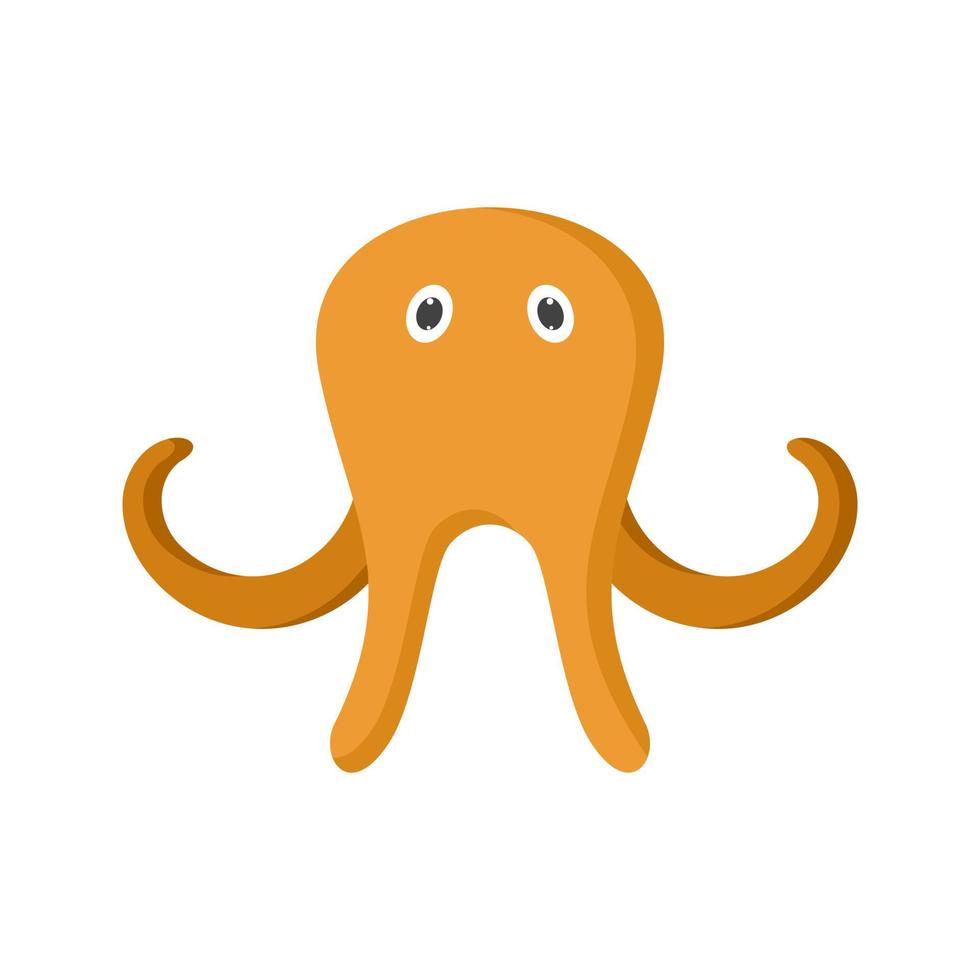 Oktopus Gesicht flaches Farbsymbol vektor