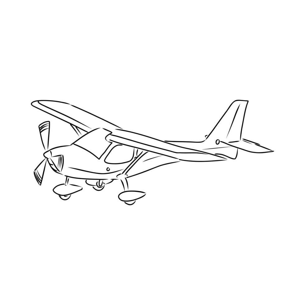 Vektorskizze für leichte Motorflugzeuge vektor