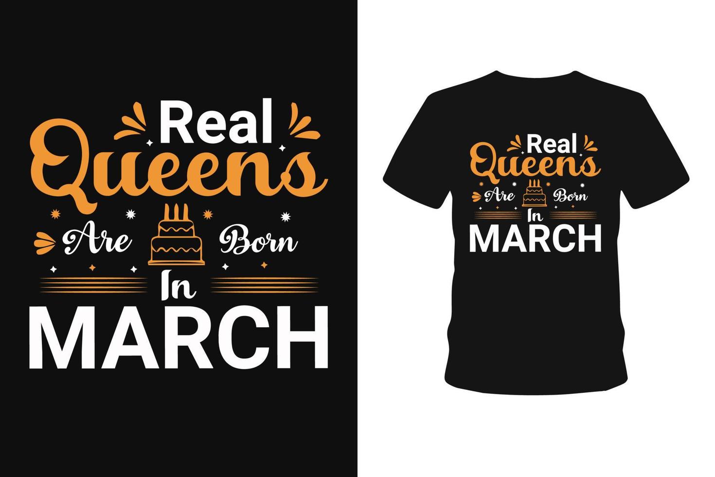 Real Queens Birthday Typografie Hand Drown Schriftzug T-Shirt und Kalligrafie T-Shirt Designs vektor