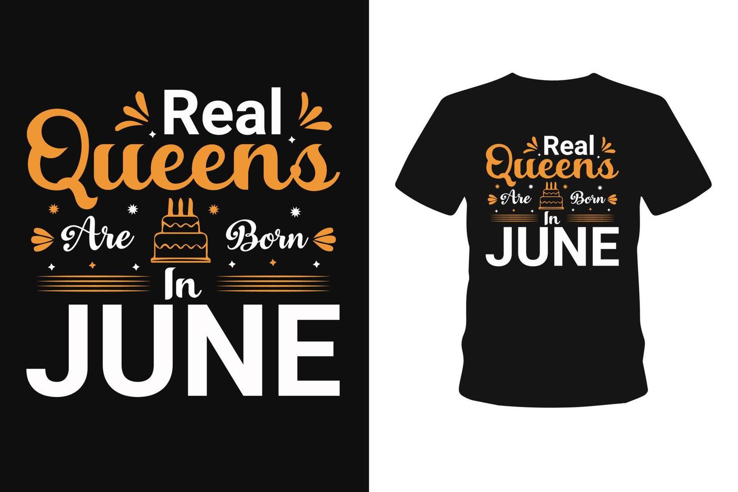 riktiga drottningar födelsedag typografi hand drunknar bokstäver t-shirt och kalligrafi t-shirt design vektor