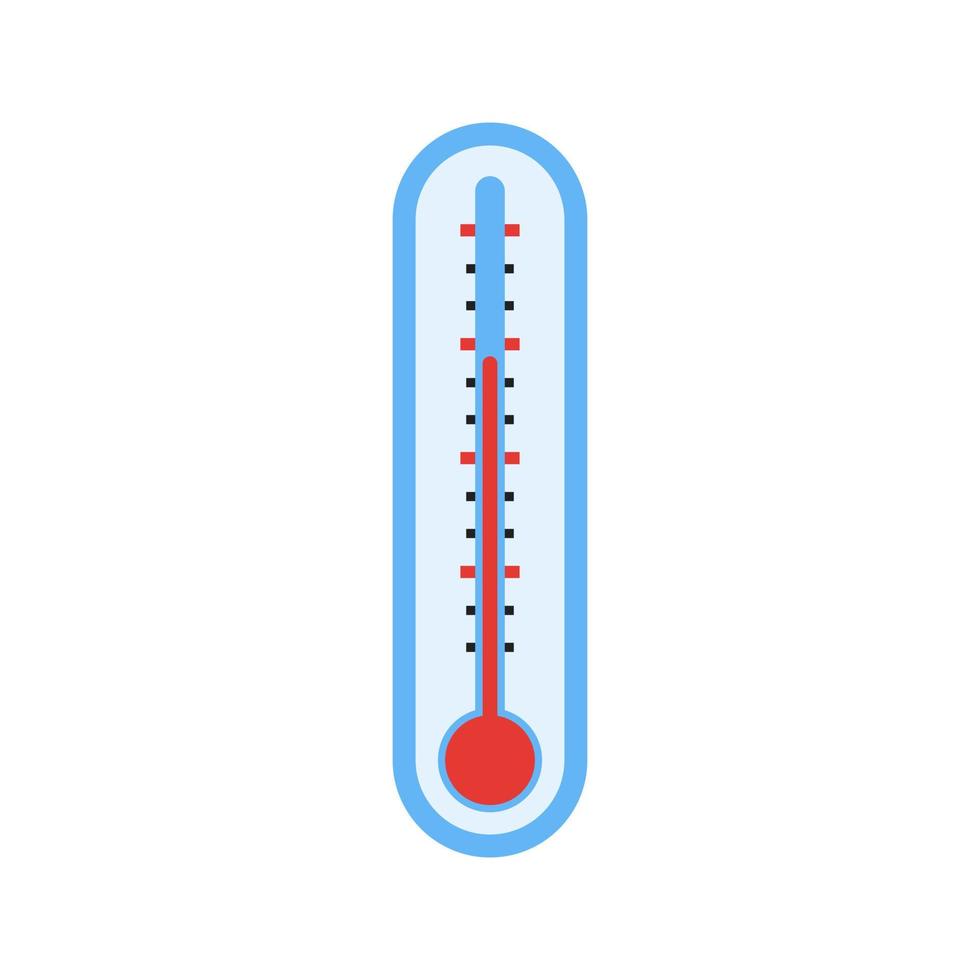 Symbol für die flache Farbe des Thermometers vektor