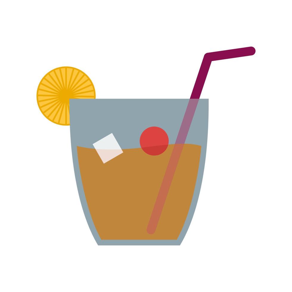 Whiskey Sour flaches Farbsymbol vektor