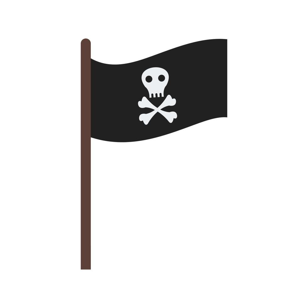 Piratenflagge i flaches Farbsymbol vektor