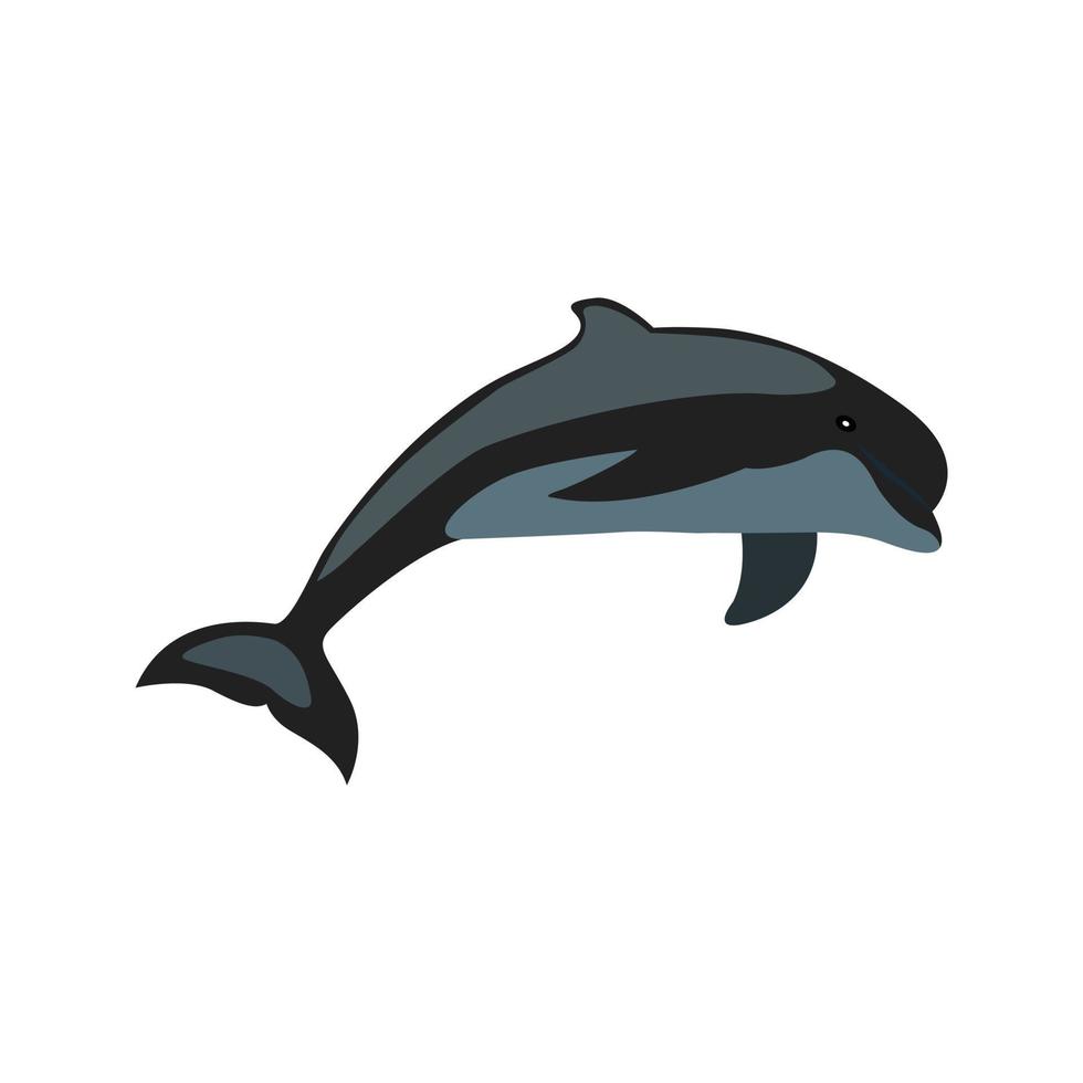 Delphin flaches Farbsymbol vektor