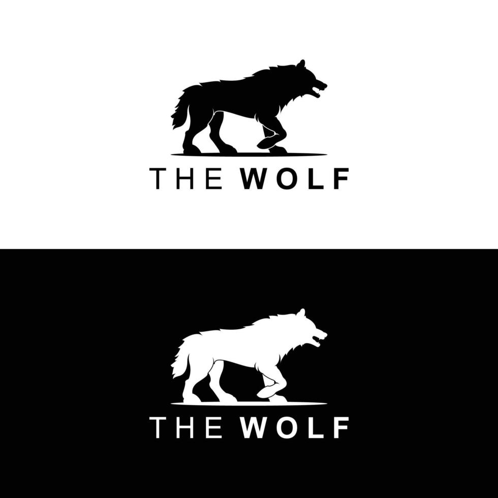 kreativa wolf silhouette logotyp mall vektor