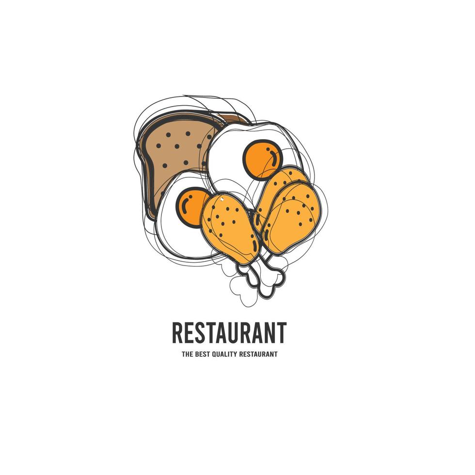 restaurantlogo, das ein nahrhaftes frühstück bietet vektor