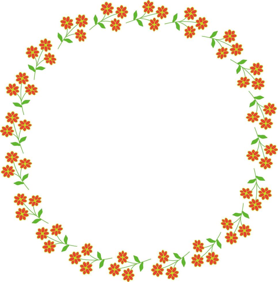 blommor rund ram. vektor illustration i tecknad stil