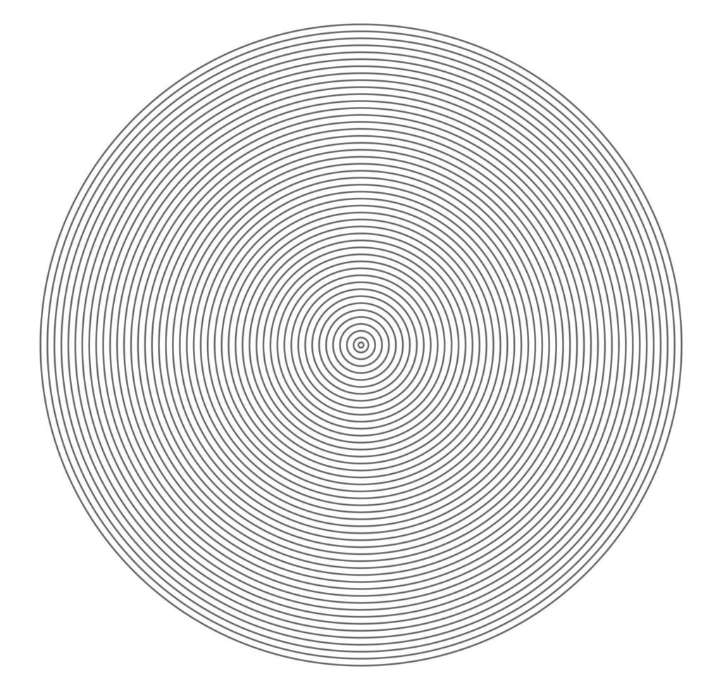 konzentrisches Kreiselement. Schwarzweiss-Farbring. abstrakte Vektorillustration für Schallwelle, monochrome Grafik. vektor