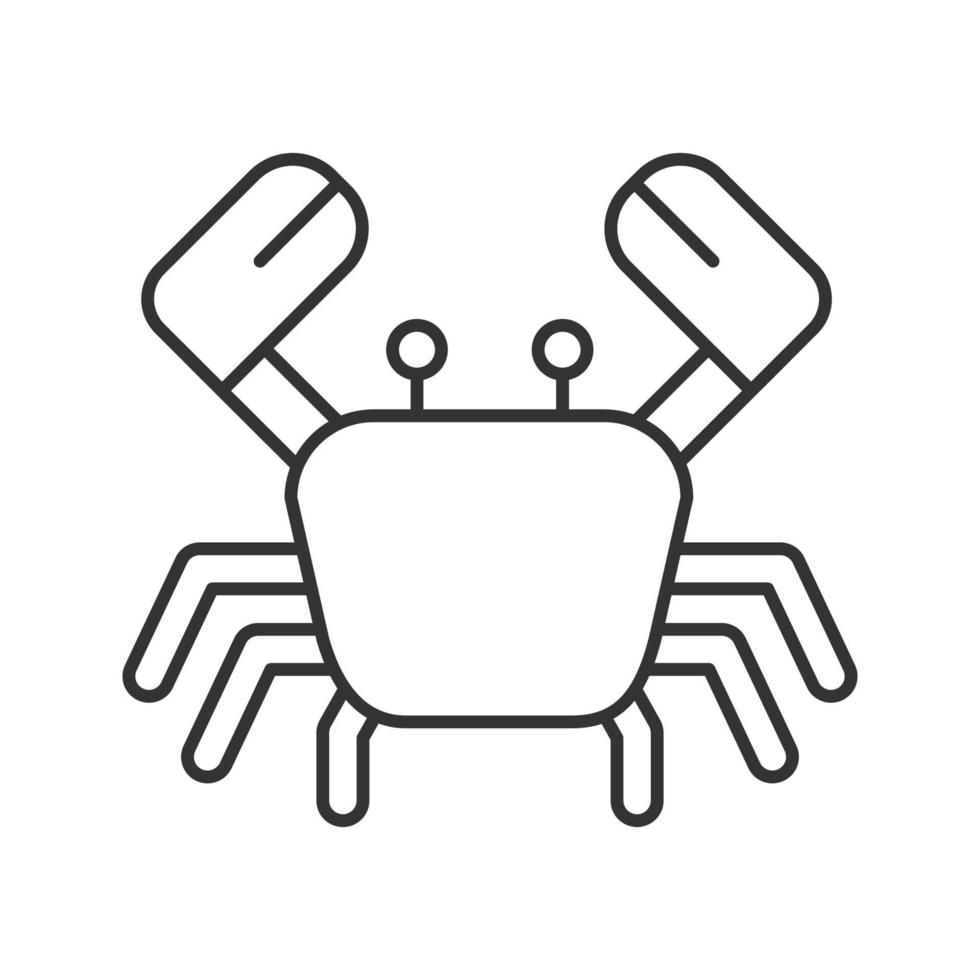 Krabbe lineares Symbol. dünne Liniendarstellung. Kontursymbol. Vektor isoliert Umrisszeichnung