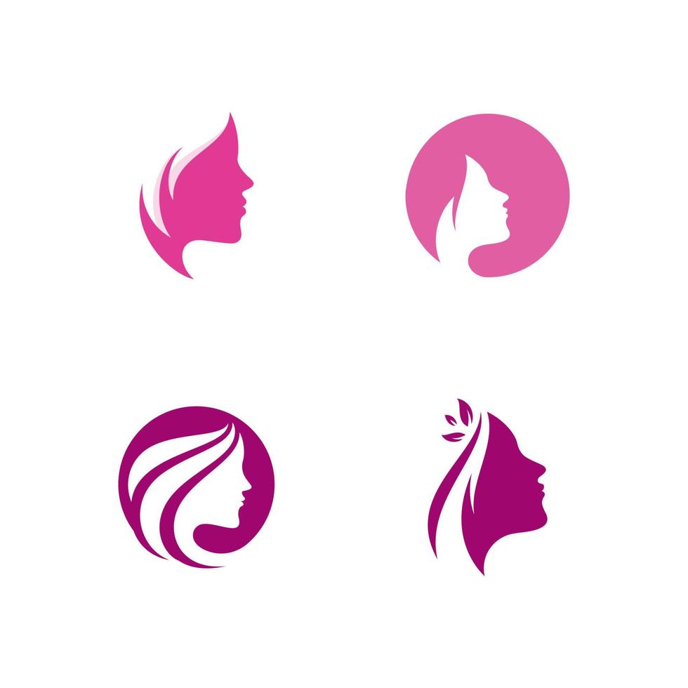kvinna siluett logotyp huvud ansikte logotyp vektor design