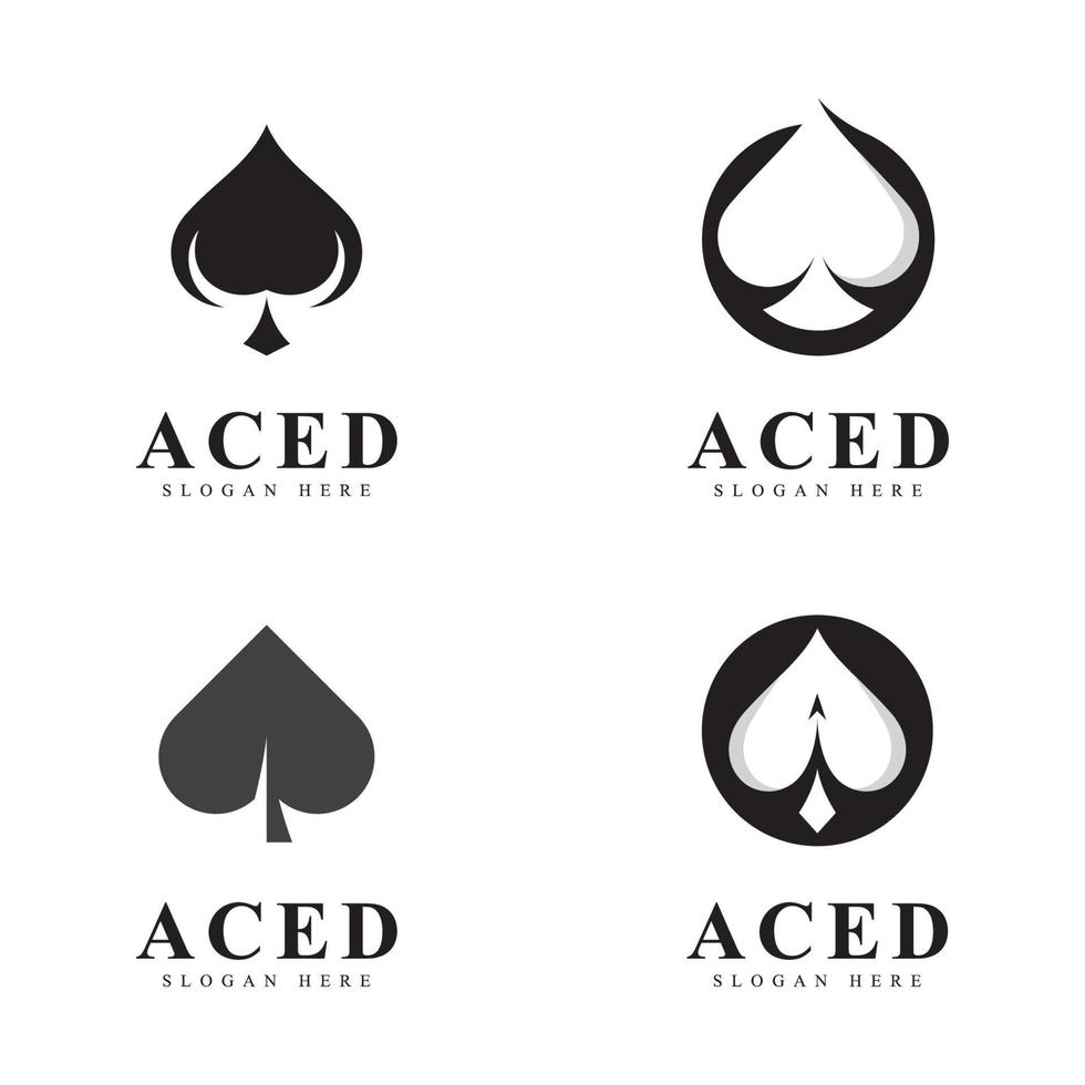 Ace-Logo-Icon-Design für das Kartenspiel-Casino-Geschäft vektor