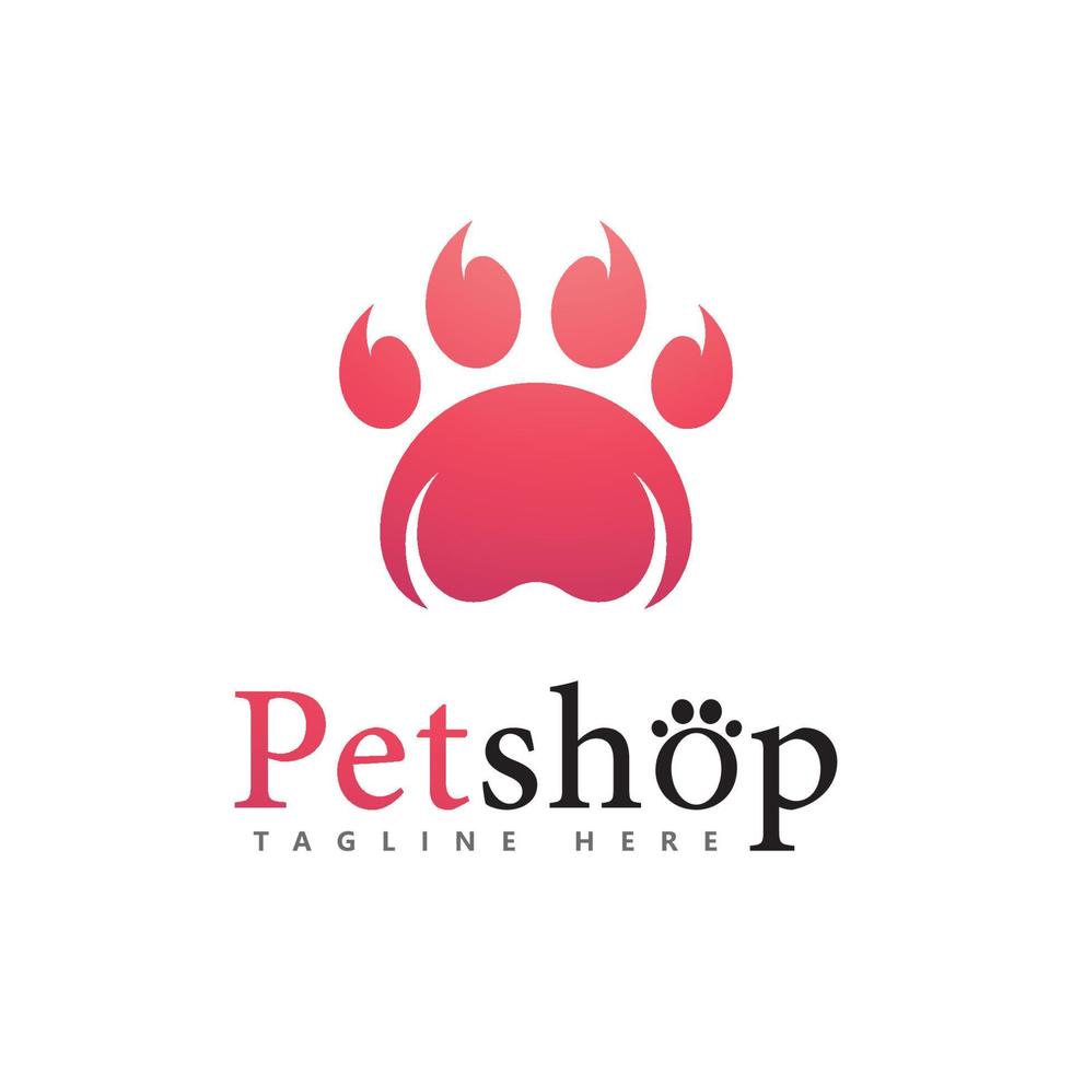 paw logo design vektor illustration, för djuraffär logotyp