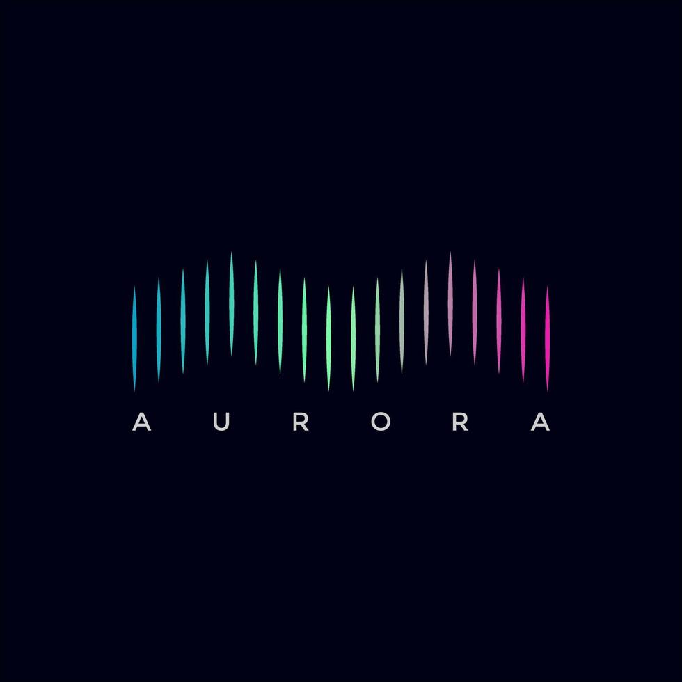 moderna Aurora Mountain logotyp illustration design vektor