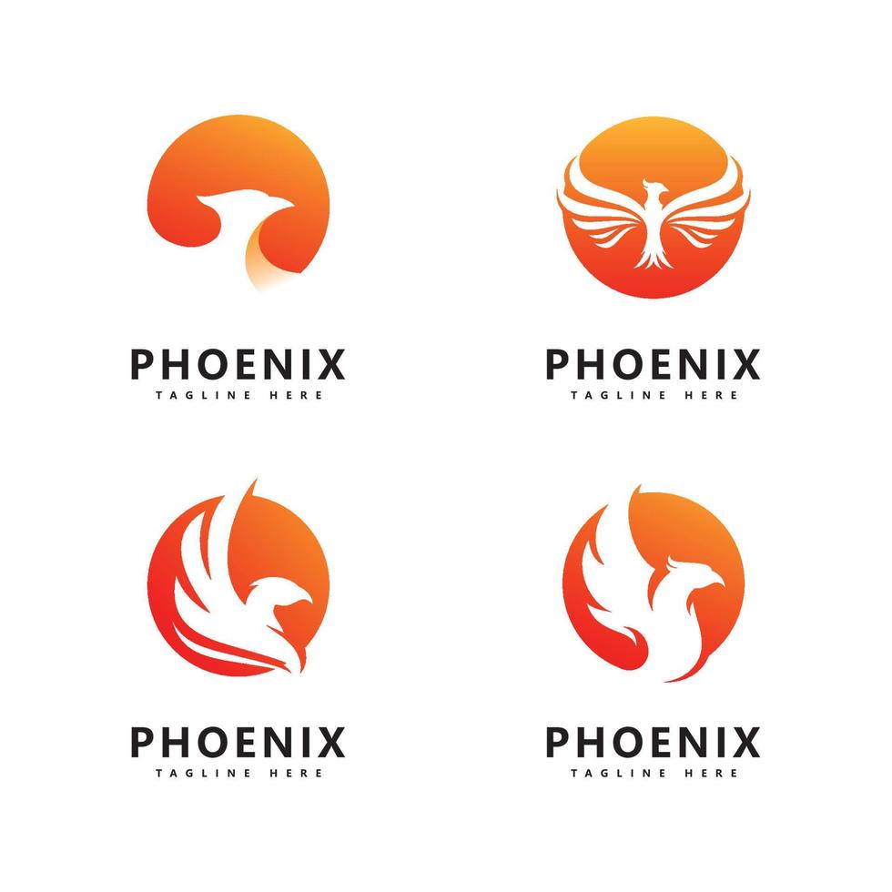 phoenix logotyp vektor malldesign