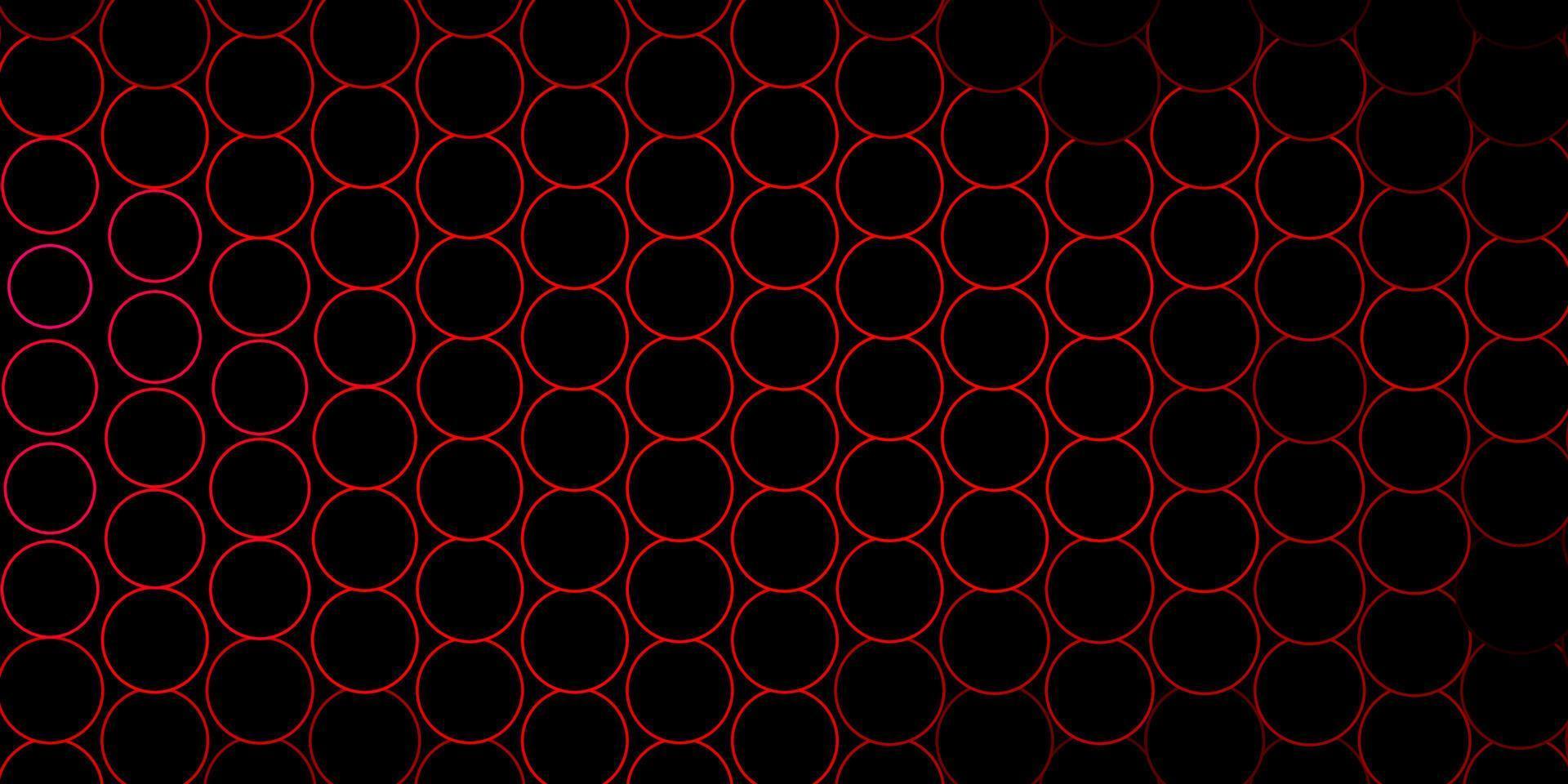 mörk röd vektor layout med cirkel former.