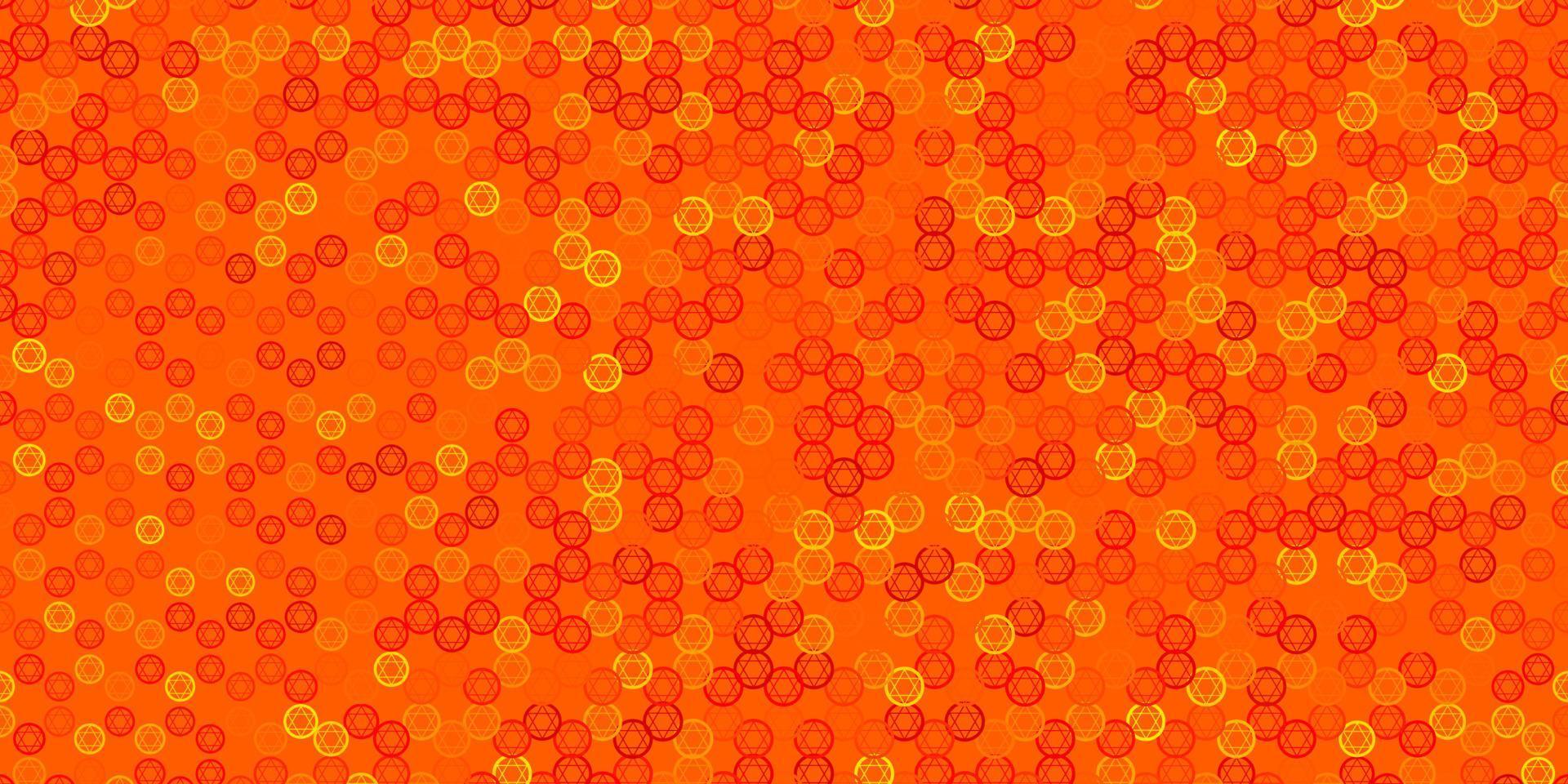 hellorange Vektor Hintergrund mit Mystery Symbole.