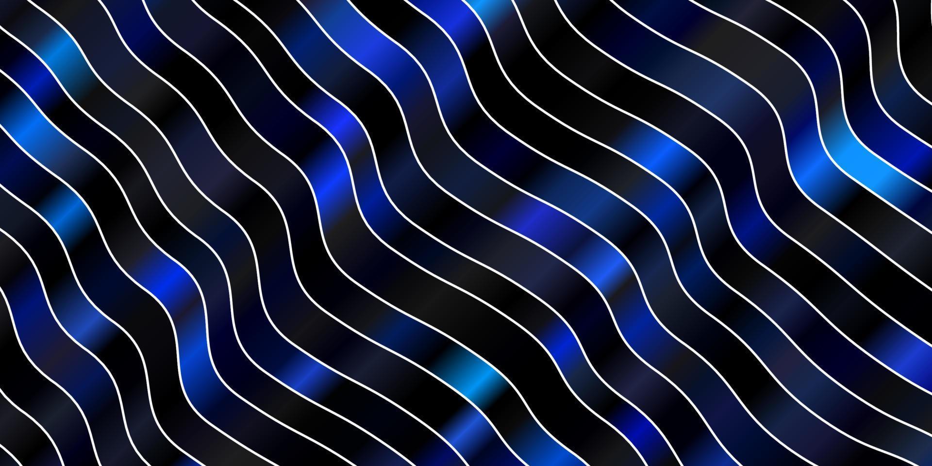 dunkelblaues Vektormuster mit gekrümmten Linien. vektor