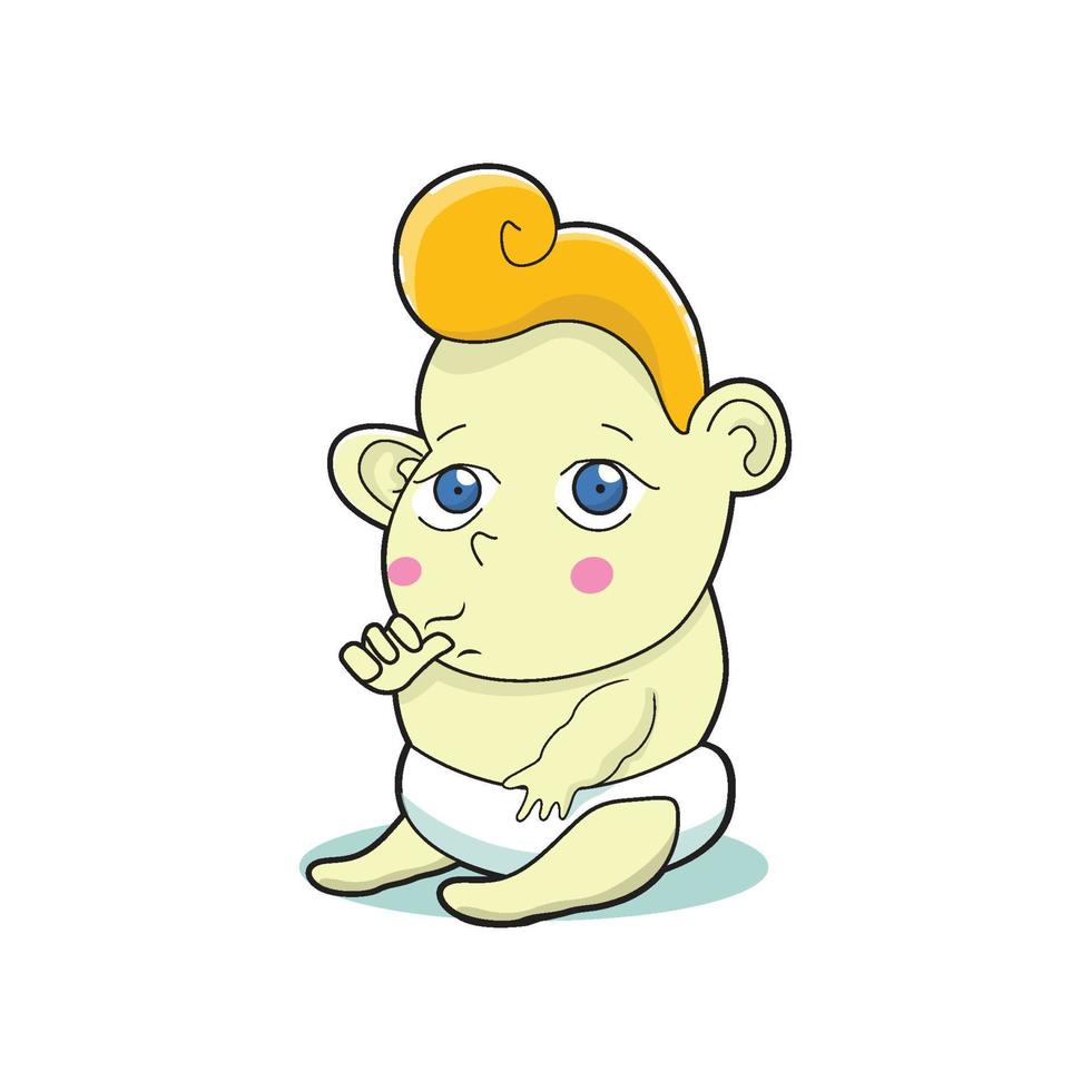 niedliches vektorillustrationsdesign der babykarikatur vektor