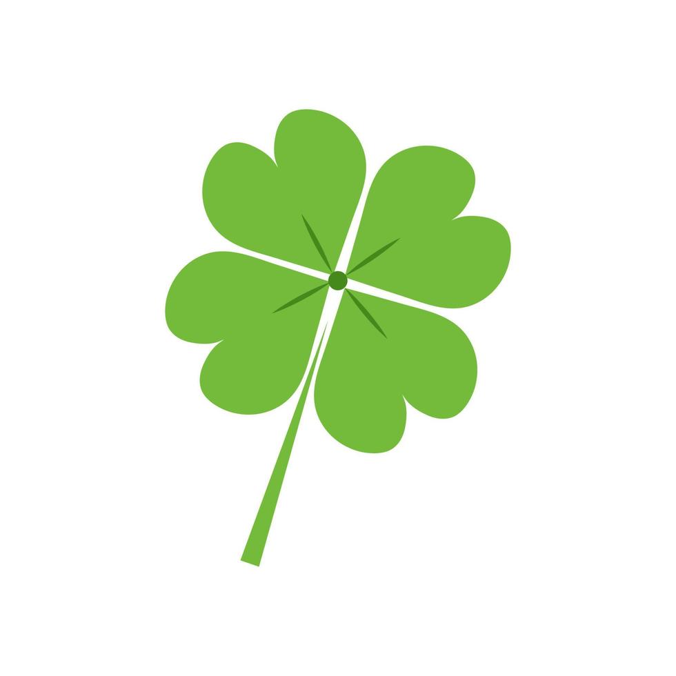 grüner glücklicher vierblättriger irischer klee. St.Patrick's Day. Vektor-Illustration isoliert auf weißem Hintergrund. vektor