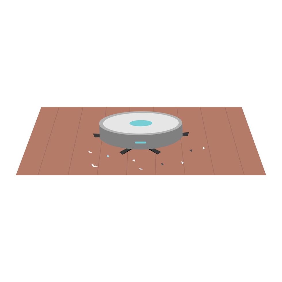 robot dammsugare icon.modern trådlös utrustning för att städa lägenheten. platt vektor illustration