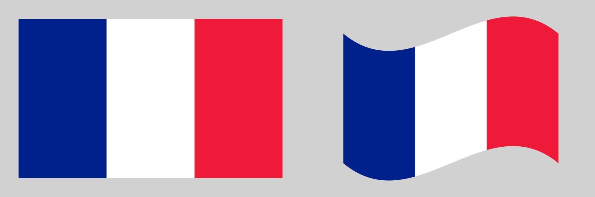 Frankreich-Flaggen-Vektor-Illustrationssatz. vektor