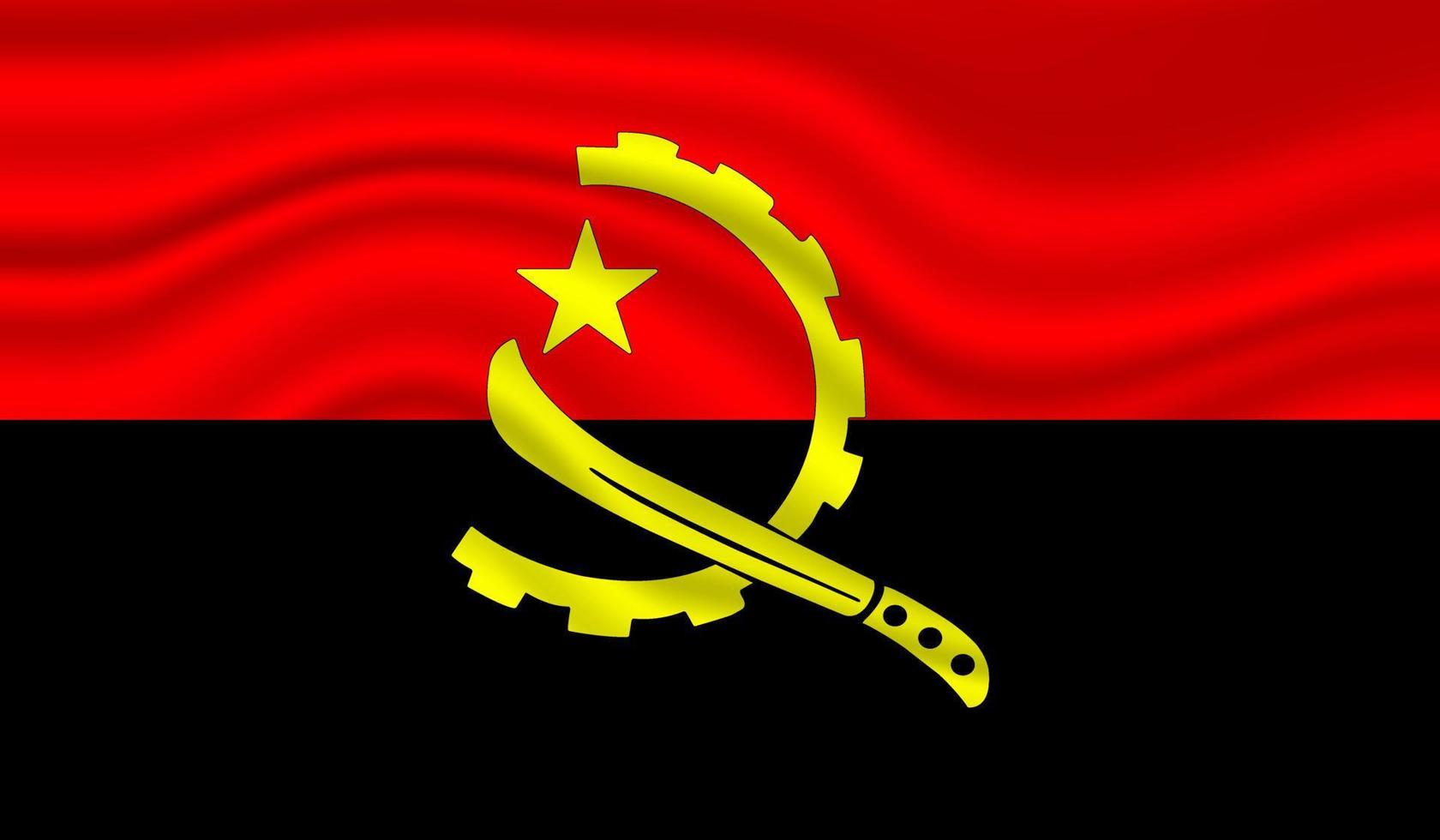angola nationella flagga vektor design. angola flagga 3d viftande bakgrund vektorillustration