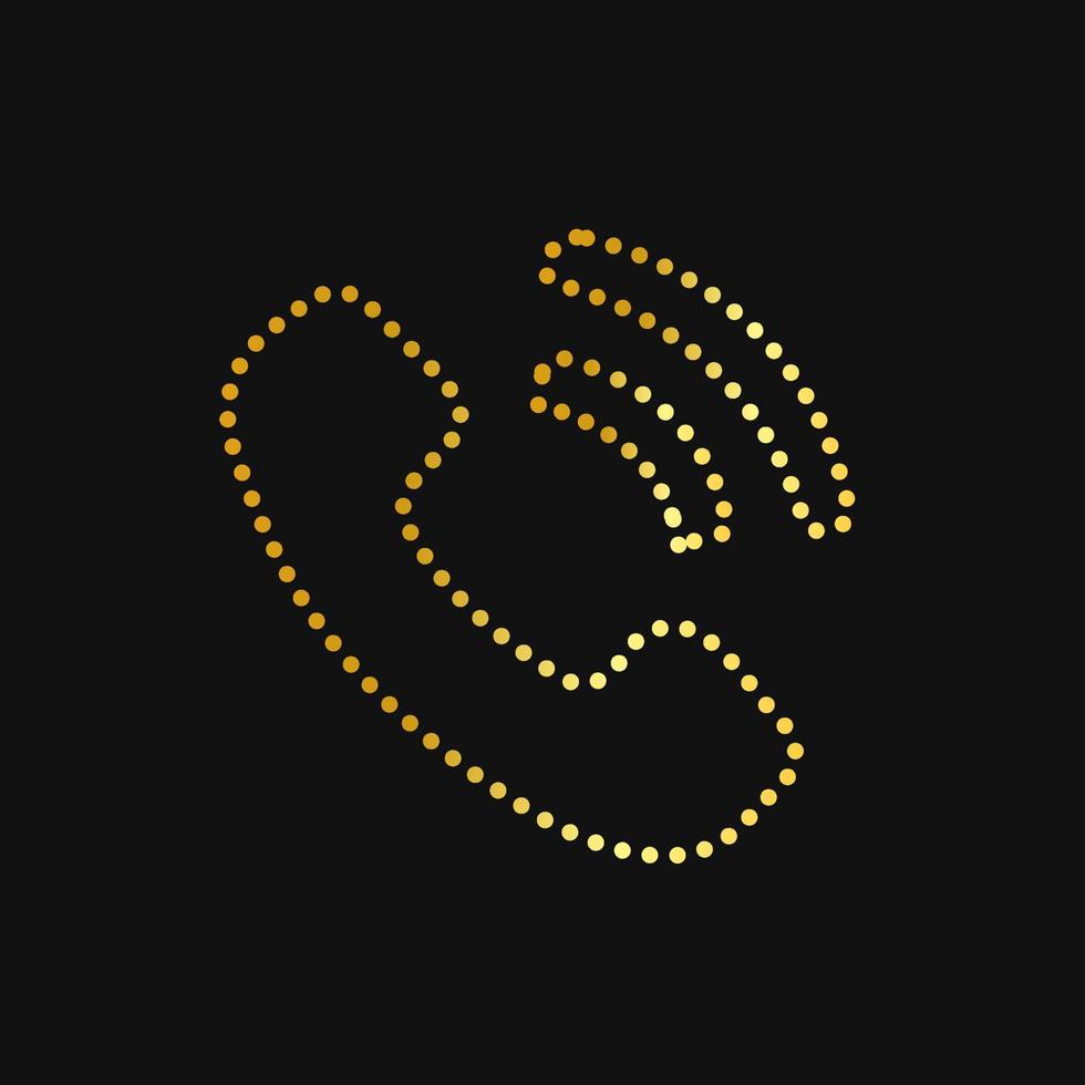strass design textil strass applique druck editierbare kontur call icon design vorlage mit goldfarbe vektor
