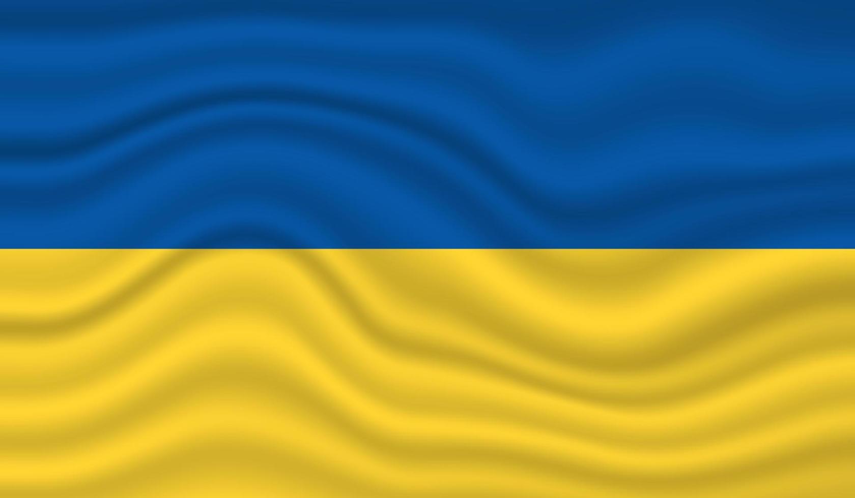 Vektordesign der ukrainischen Nationalflagge. ukraine flag 3d winkende hintergrundvektorillustration vektor