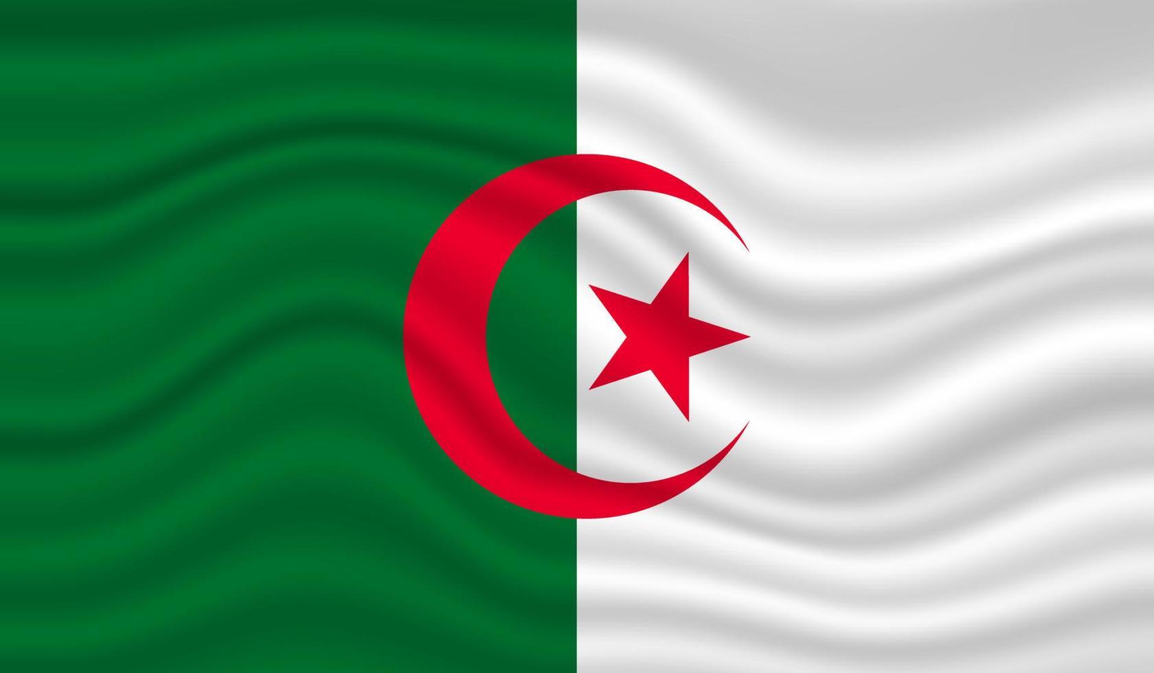 Algeriets nationella flagga vektordesign. Algeriet flagga 3d viftande bakgrund vektorillustration vektor