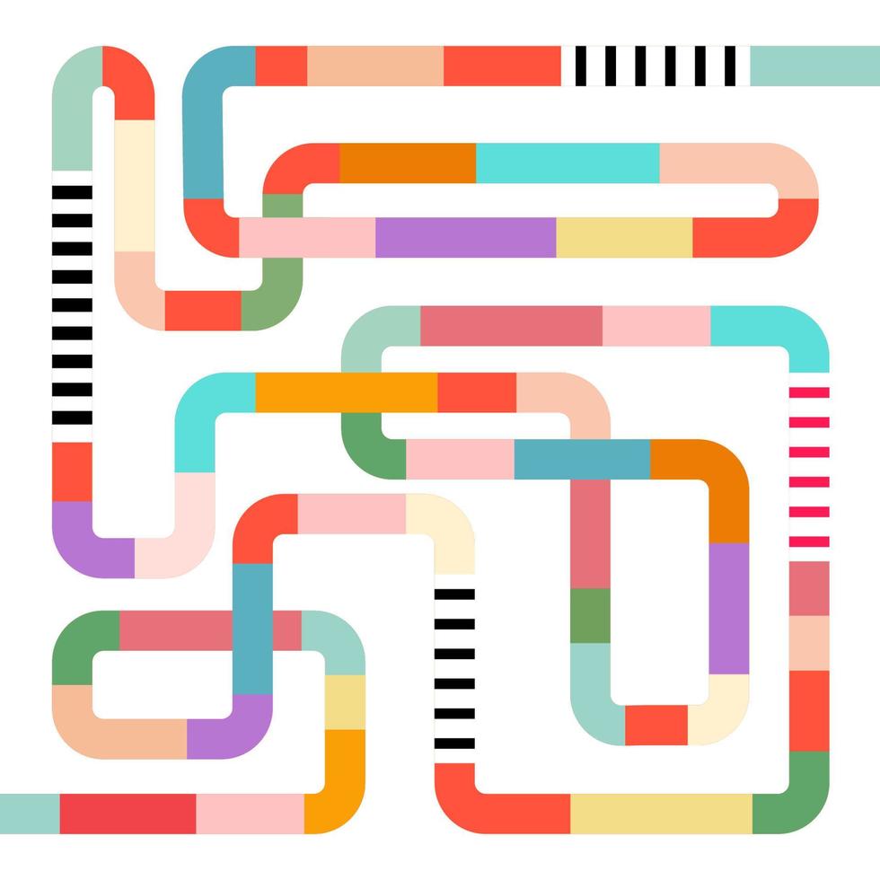 Vektor-Regenbogen-Labyrinth. quadratisches Interieur Poster, Malerei, Kinderspiel, Abstraktion vektor