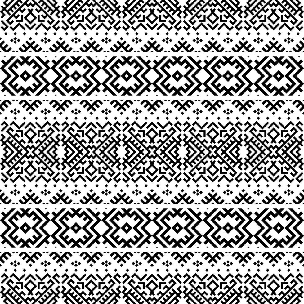 sömlösa etniska mönster. traditionella stammönster i svart och vit färg vektor