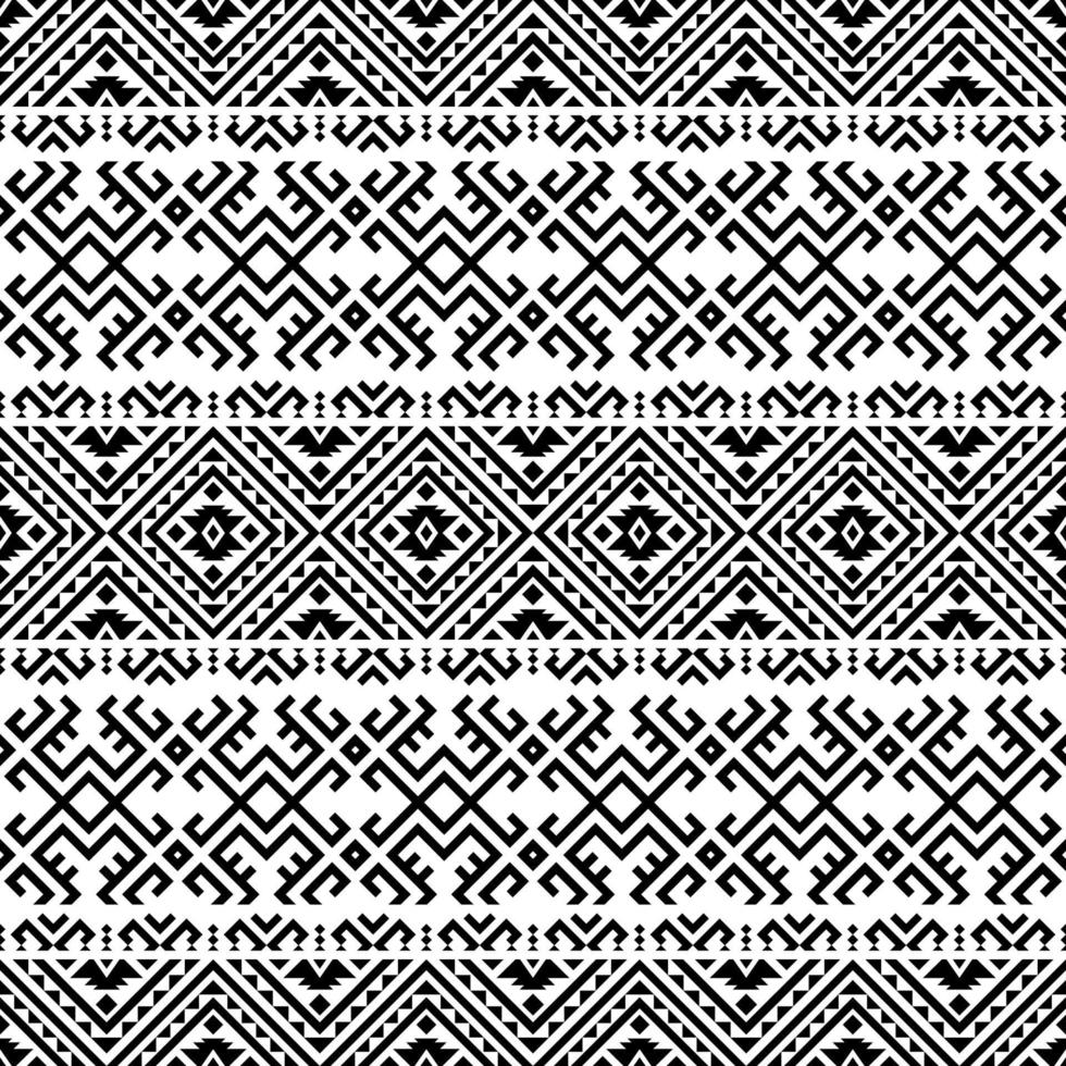 tribal etniska sömlösa mönster bakgrundsstruktur design vektor i svart vit färg