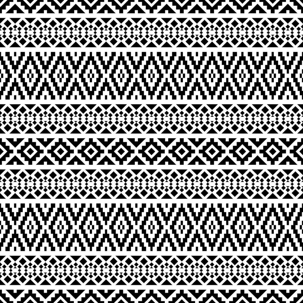 tribal ethnische nahtlose Muster Hintergrund Textur Design Vektor in schwarz-weißer Farbe